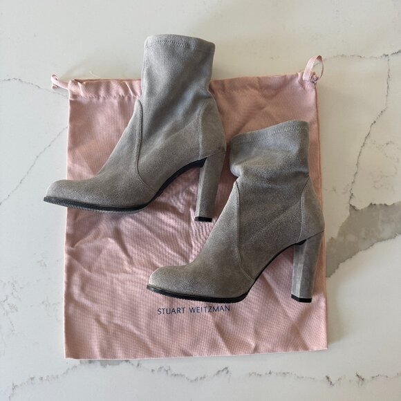 Stuart Weitzman Highland Suede Sock Boots - Picture 2 of 3
